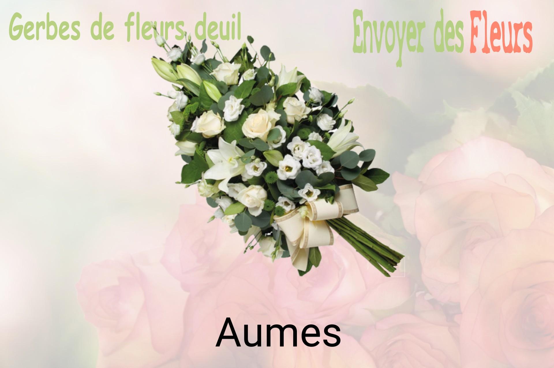 Gerbe de fleurs de deuil livrée à Aumes